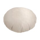 Almofada Redonda Em Veludo Com Ziper Bege