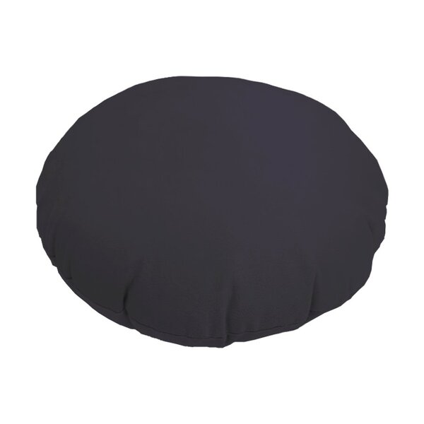 Almofada Redonda Em Veludo Com Ziper Cinza Chumbo