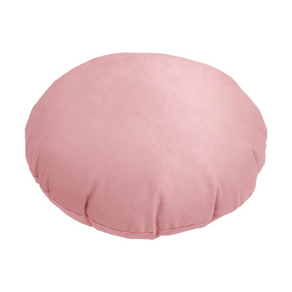 Almofada Redonda Em Veludo Com Ziper Rose