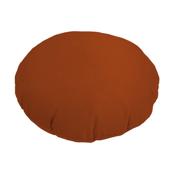 Almofada Redonda Em Veludo Com Ziper Terracota