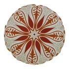 Almofada Redonda Ravi Cheia Mandala Em Tons Terracota E Cru