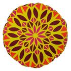 Almofada Redonda Ravi Cheia Mandala Tons Vinho