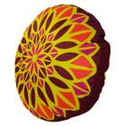 Almofada Redonda Ravi Cheia Mandala Tons Vinho