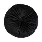 Almofada Redonda Rendy 40 Cm Em Veludo Preto