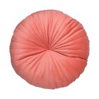 Almofada Redonda Rendy 40 Cm Em Veludo Rosa Coral