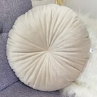 Almofada Redonda Rendy Em Veludo Bege