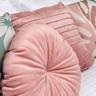 Almofada Redonda Rendy Em Veludo Rose