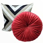 Almofada Redonda Rendy Em Veludo Vermelho