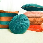 Almofada Redonda Retrô Verde Esmeralda