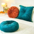 Almofada Redonda Retrô Verde Esmeralda