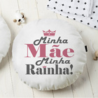Almofada Redonda Suede Estampada Mãe 45x45cm