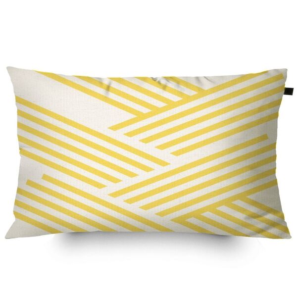 Almofada Retangular Algodão Serigrafada Aram 30x50cm Amarela