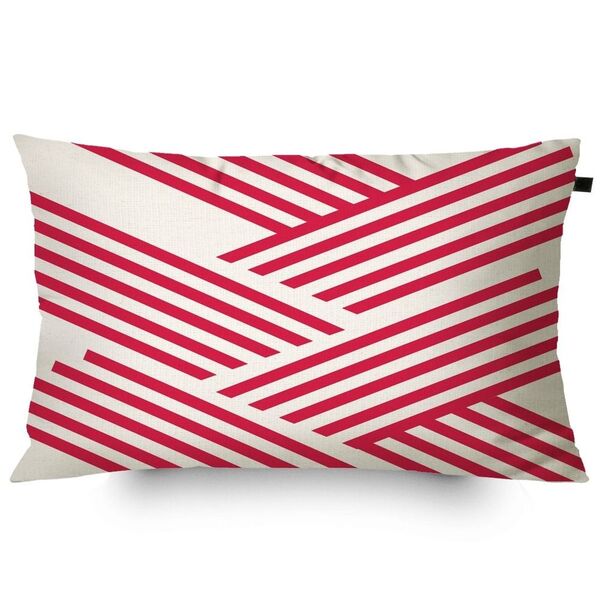 Almofada Retangular Algodão Serigrafada Aram 30x50cm Vermelho