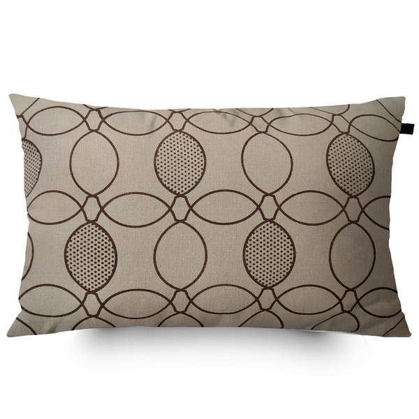 Almofada Retangular Bege Elipse 30x50cm Marrom - Capa Com Enc