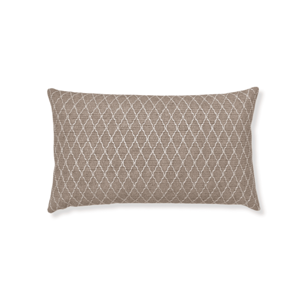 Almofada Retangular Bordada Linho Losango Bege