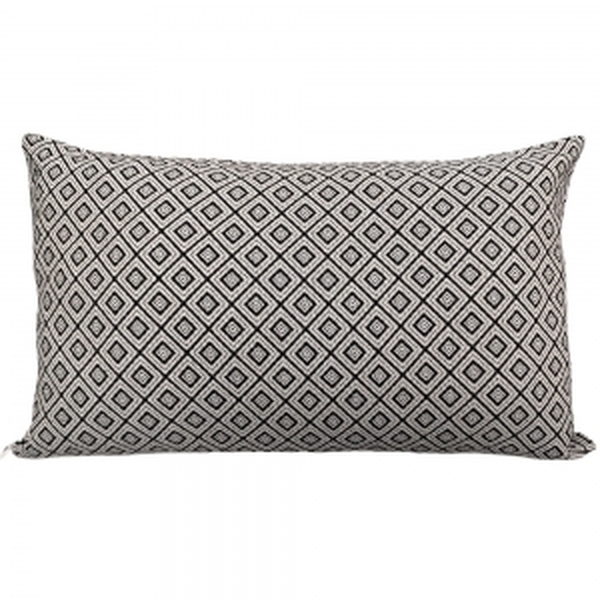 Almofada Retangular Geo 30x50cm Preto/branco - Capa Com Enchi