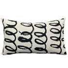 Almofada Retangular Natural Espiral 30x50cm Preto - Somente C