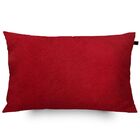 Almofada Retangular Suede 30x50cm Vermelha - Capa Com Enchime