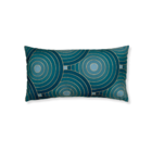 Almofada Retangular Veludo Verde Círculos