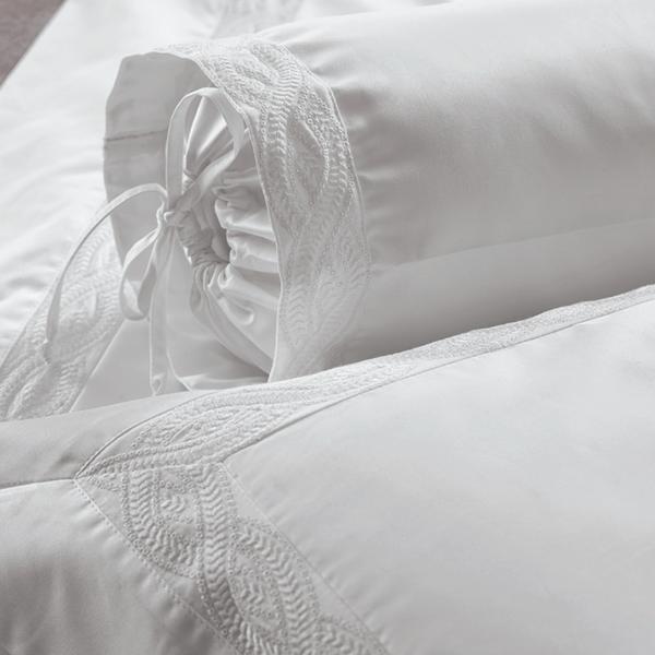 Almofada Rolinho Algodão Trussardi Milazzo 16x40cm Branco