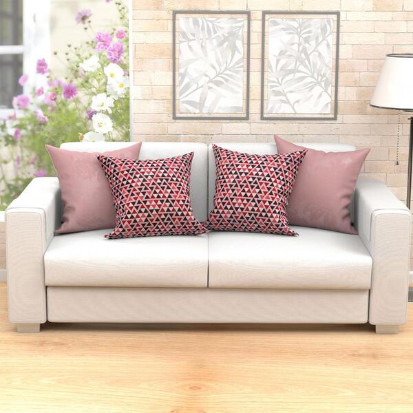 Almofada Rosê Decorativa Grande 4 Unidades 60cm X 60cm Com Re