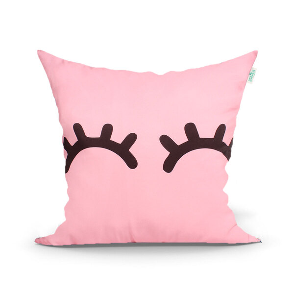 Almofada Rosê Lisa Estampada Carinha 45cm X 45cm Com Refil De