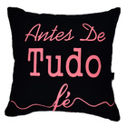 Almofada Serigrafada Preta 2 - Frente E Verso 40x40cm - Fé E