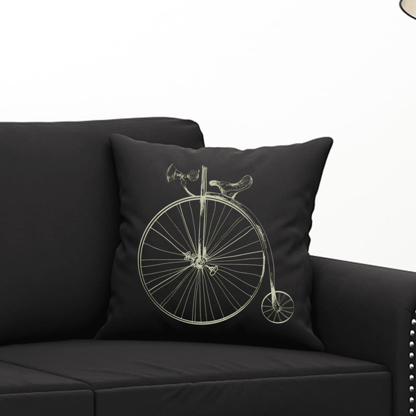 Almofada Serigrafada Preta 50x50cm Bike - Somente Capa