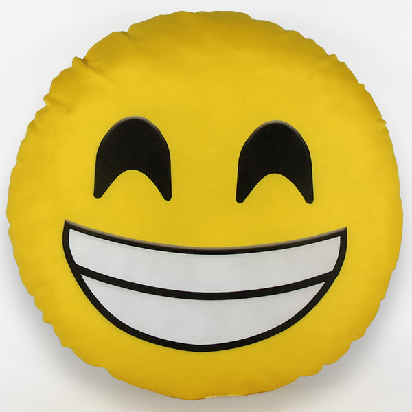Almofada Sublimada - Emoji - 34cm X 34cm - Sorridente com olh