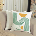 Almofada Suede Estampado 40x40cm Vega Amarela/verde - Somente