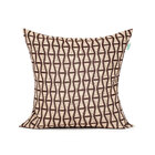 Almofada Tabaco De Linho Geométrica 45cm X 45cm Com Enchiment