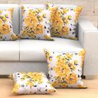 Almofada Tamanho Grande Amarela Floral Estampada 4 Unidades 6