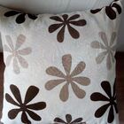 Almofada Tecido Jacquard  Gelo Folhas