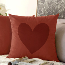 Almofada Terra Cota Coração 40x40cm - Serigrafada Frente E Ve