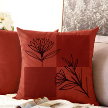 Almofada Terracota Flores 40x40cm - Serigrafada Frente E Vers