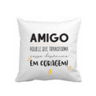 Almofada Travesseiro 45x45 Amigo Corajoso Branco