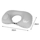 Almofada Travesseiro Pescoço Inflável Viagem Com Botão Cinza