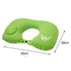 Almofada Travesseiro Pescoço Inflável Viagem Com Botão Verde
