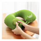 Almofada Travesseiro Pescoço Inflável Viagem Com Botão Verde