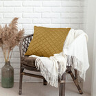 Almofada Tressê 40x40cm Veludo Amarelo - Casaepoltrona