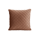 Almofada Tressê 40x40cm Veludo Marrom Acobreado - Casaepoltro