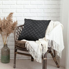 Almofada Tressê 40x40cm Veludo Preto - Casaepoltrona