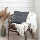 Almofada Tressê 50x50cm Veludo Cinza - Casaepoltrona