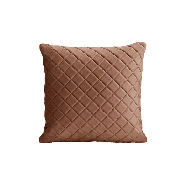 Almofada Tressê 50x50cm Veludo Marrom Acobreado - Casaepoltro