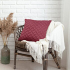 Almofada Tressê 50x50cm Veludo Marsala - Casaepoltrona