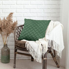 Almofada Tressê 50x50cm Veludo Verde - Casaepoltrona