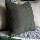 Almofada Tricot Verde Musgo Quadrada