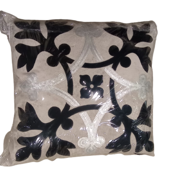 Almofada Vel Vapor C/ Aplic Lantejola Prata Mod 06