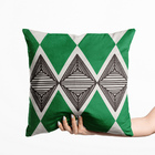 Almofada Veludo Estampado 40x40cm Oásis Verde/preto - Capa Co