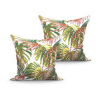 Almofada Verde Folhas Grande Estampada Jacquard 60cm X 60cm 2